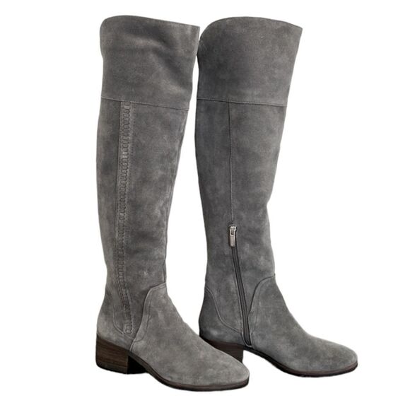 Vince Camuto Kochelda Over the Knee Boots Gray Suede Tall 37 6.5 - Picture 5 of 8